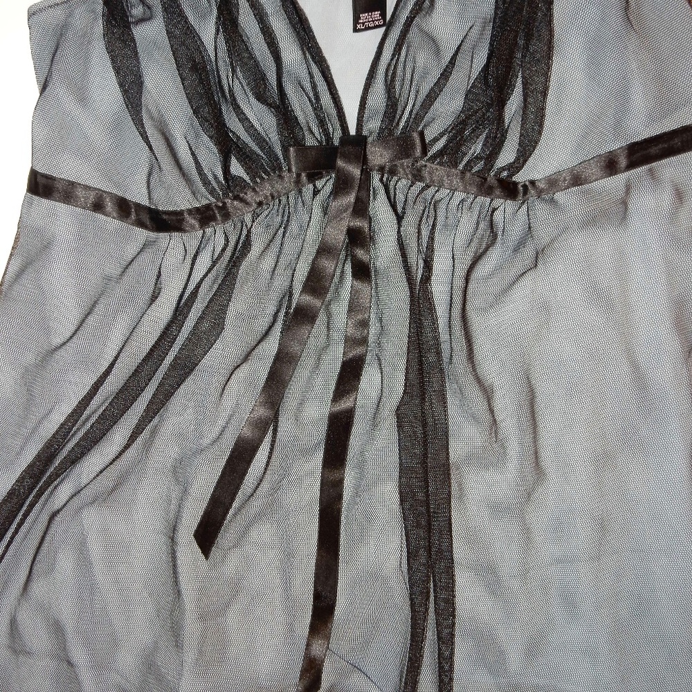 Victorias Secret Cami Sheer Nightie XL Black - Picture 7 of 8